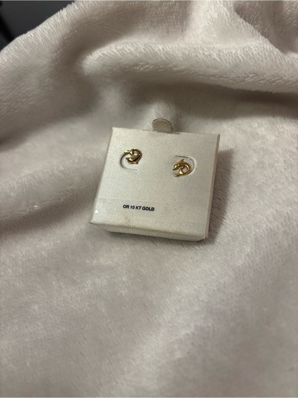 10KT Gold dolphin Stud Earrings - Gold